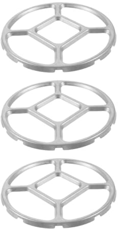 Anneau de Support pour Wok en Alliage Argenté, Lot de 3 | Réducteur pour Brûleur à Gaz, Design Antidérapant, Usage la Cuisine et Cuisson, Haute Température