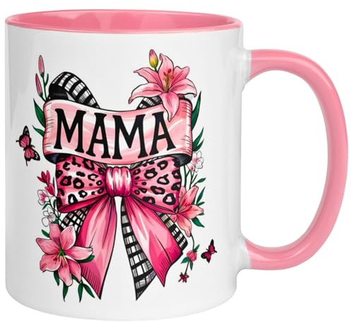 Tasse Mama | Schmetterling und Schleifen | Beste Mama Geschenk Becher | Muttertag Weihnachten Geburtstag