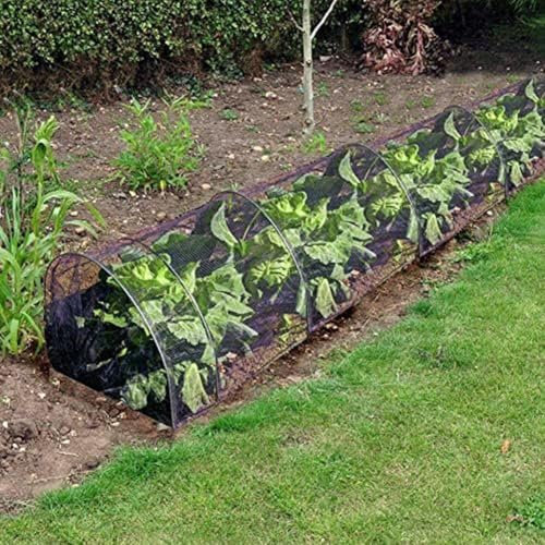 Vilgftyiet Tunnel de culture de jardin avec micromaille noire, 300 x 45 x 45 cm, mini serre avec système de contrôle de ventilation, protection contre le gel et abri pour plantes potagères