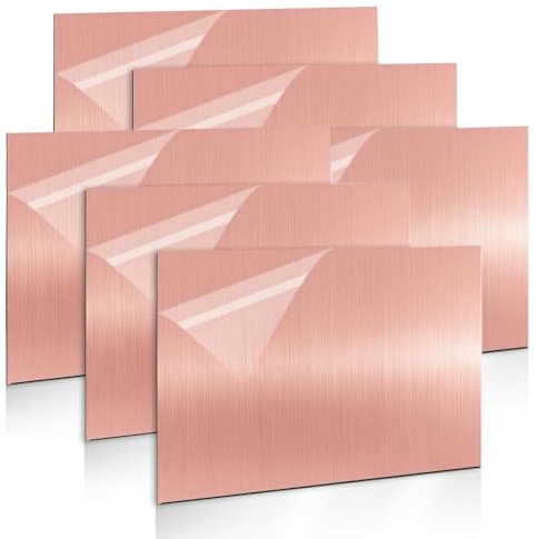 ABS Kunststoffplatte 30 x 20 cm,Gohytal 6 Stück Laser Gravur Platte, Lasergravur Kunststoffplatte 1,3mm Gravurplatte,Laser Rohlinge zum Gravieren,Gemälde,DIY Basteln Schneiden Heimdekoration(Roségold)