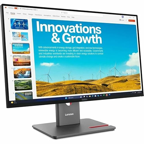 Lenovo ThinkVision P24QD-40 24 Class Webcam WQHD LED Monitor - 16:9 - Eclipse Black