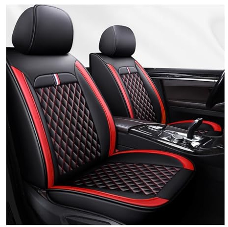 ZHISHIGUO Full Set Auto Sitzbezüge für Ford Focus ST-line 2004-2026, Wasserdichter Leder-Autositzbezug, Seasons Protectors VerschleißFest, 5-Sitzer Autositzbezug(Red)