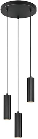 Trio Leuchten Pendelleuchte Soka 367730332, Metall Schwarz matt, exklusive 3x GU10