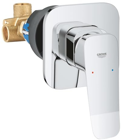 GROHE Dice, Duscharmatur Unterputz (Armatur für die Dusche, Einhebel-Mischbatterie aus Metall mit langlebiger Oberfläche, inkl. Einbaukörper), chrom, 1018910000