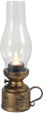 HEATSHAKING Elektronische Petroleumlampe im Vintage Stil mit Flammenloser Beleuchtung Stilvolles und Sicheres Tischdekor für Dekorative Arrangement und Eventdekoration