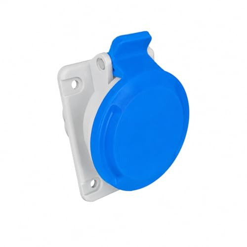WEBMATEL Base Cetac Empotrar 32A 230V IP54 2P+T - Enchufe Hembra Industrial Inclinado 10° SpeedPRO