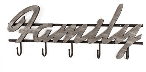 HAKU Möbel Wandgarderobe, MDF, schwarz-silber, B 60 x T 4 x H 23 cm