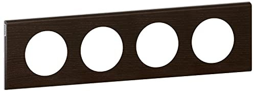 LEGRAND - Plaque Céliane - Plaque de Finition pour Prises et Interrupteurs Céliane - 4 Postes - Teinté Wengué