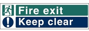 W311 Fire Exit Keep Clear Sign