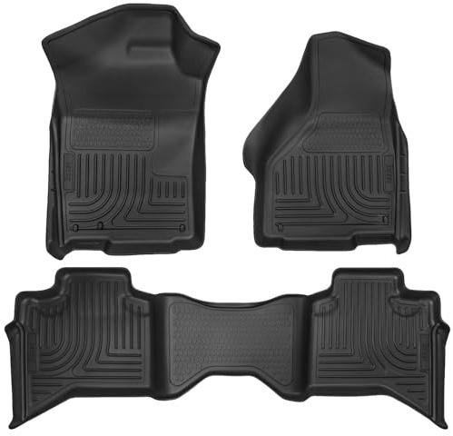 Husky Liners Weatherbeater Series 99011 Bodeneinlagen für Vorder- und Zweitsitz, passend für Dodge Ram 1500 Quad Cab, 2019–2022 Ram 1500 Classic Quad Cab, 2019–2022, Ram 1500 Classic Quad Cab, 3 Stück