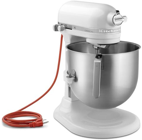 KitchenAid White 1.3 HP 8 Qt. Commercial Mixer with S/S Bowl