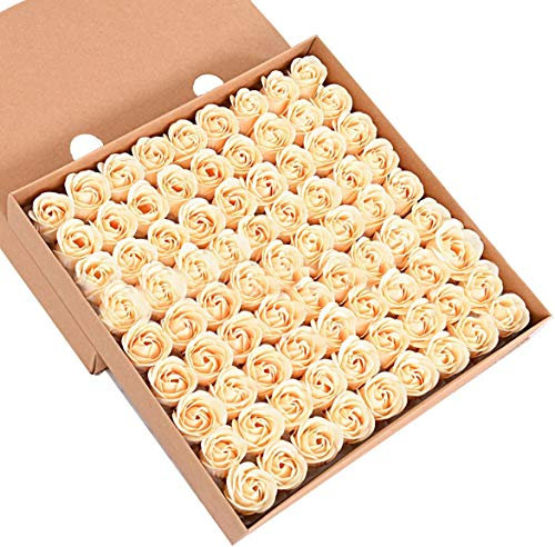 Butterme 81pcs handgemachte Duftbadeseife Rosen-Knospe Blütenblätter Hochzeits -Bevorzugung in Geschenkbox,Groß für Weihnachten Geburtstag
