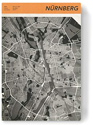 artboxONE Leinwand 150x100 cm Städte Stadtkarte Nürnberg von Boris Draschoff