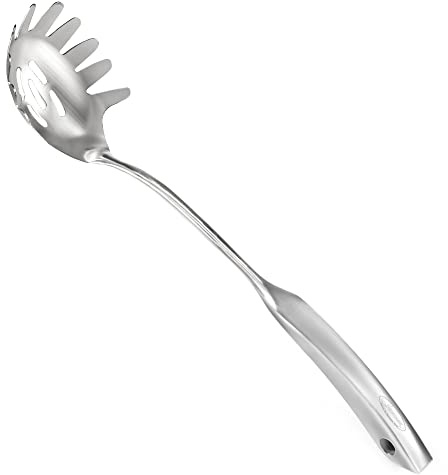 Spaghetti Server, [Rustproof, Integral Forming, Durable] Newness 304 Stainless Steel Pasta Fork with Vacuum Ergonomic Handle, Comfortable Grip Design Spaghetti Server for Kitchen, 14.33 Inches