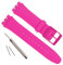 Remplacement étanche en caoutchouc de silicone Bracelet de montre Watch Band pour Swatch (17 mm X 19 mm 20 mm) (19 mm, Fuscia)