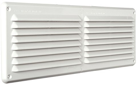 La Ventilazione AR3814B Griglia Plastica Rettangolare da Sovrapporre, Bianco, 384x146 mm