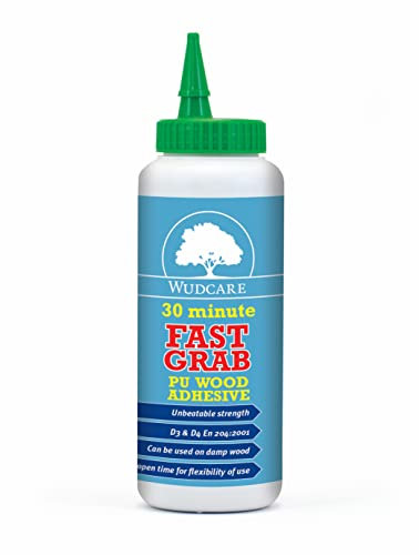 Wudcare WFFGA500 Fast Grab 30 Minute PU Wood Adhesive 500 g, 500ml