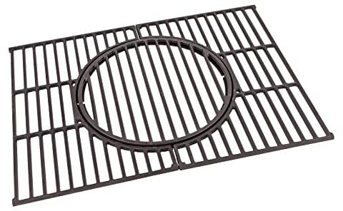 tepro Universal Guss-Grillrost-Set mit Rost-in-Rost-System aus emailliertem Gusseisen mit herausnehmbarer Rostmitte für unterschiedliche Einleger, Farbe schwarz, Maße ca. 41,5 x 55 x 1 cm