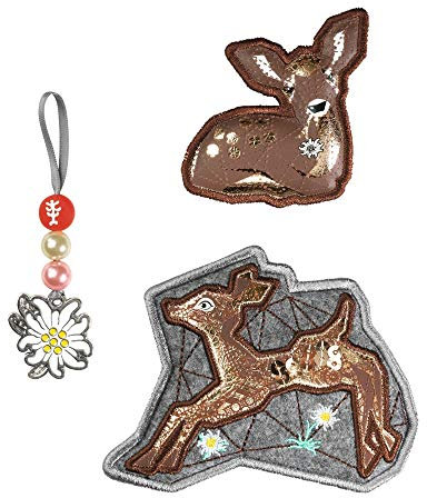 Step by Step Magic Mags „Modern Deer“, 3-teilig, 2 Magnet-Applikationen und 1 Anhänger, als Ergänzung für den Schulranzen oder Vorschulrucksack, für Mädchen