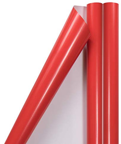 JAM PAPER Geschenkpapier - Glänzendes Geschenkpapier - 2,32 Sq M - Rot - 2/Packung