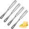 GOODGDN 4 Stück Butterstreuer Messer, 3-in-1 Butter Schneider aus Edelstahl mit Wellenschliff, Buttermesser Schneidemaschine Lockenwickler Buttermesser