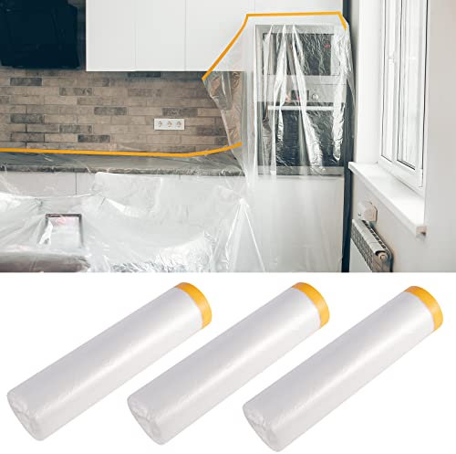 Hivexagon Plasticos Protectores Muebles, plasticos pintor 3 rollos de plastico, a prueba de polvo y resistente al agua, para pintura, decoración, cubierta de muebles 2x20m