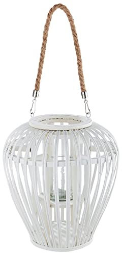 Wunderschöne Dekoleuchte Windlicht Holz Weide Laterne bauchig 50cm hoch