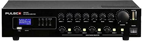 19 Rack-Mountable 5 Channel Mixer with 4 Zone 240W 100V PA Mixer Amplifier with USB/SD Media player