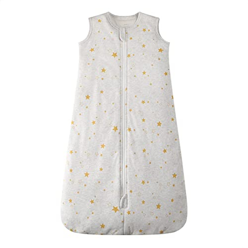 Owlivia Baby Organic Cotton Wearable Blanket 0.5 Tog & 2.5 Tog Unisex Sleeping Sack with 2-Way Zipper, Boys Girls Swaddle Blanket Infant Sleeping Bag (2.5 Tog Golden Star, 3-12 Months)