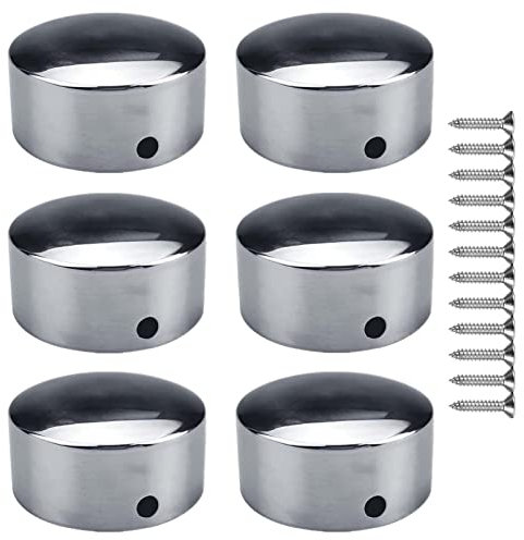 6pcs Endkappe für handlauf 45mm aus Edelstahl, Deckel am Ende der Treppengeländer, runde Endkappen für handlauf holz, abdeckung des handlaufs, Montageschrauben im Lieferumfang enthalten