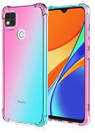 WILLIS Coque pour Xiaomi Redmi 9C / 9C NFC / 10A, Housse de Protection de Couleur Dégradée Transparente, Étui de Téléphone Anti-Chute et Anti-Rayures