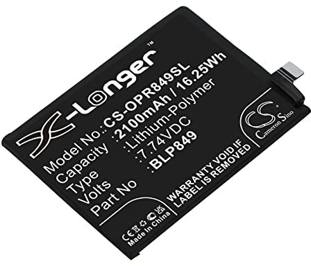 TECHTEK Batería 2100mAh Compatible con [OPPO] Realme GT, Realme GT Neo sustituye BLP849