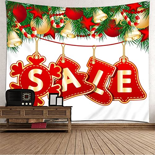 Aotiwe Tapiz Navidad, Tapiz Arbol de Navidad Elementos de Navidad Oferta Blanco Rojo Poliéster 150X150cm