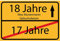 INDIGOS UG - 18 Jahre personalisiert - Wunschtext - Geburtstag Ortsschild Deko für Party - 30x20cm - Ortsschild Herzlichen Glückwunsch - Spruch - Design Deko Geschenkidee 18. Birthday