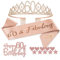 Jonvell 60.Geburtstag Schärpe und Tiara für Frauen,Roségold Geburtstag Schärpe und Krone 60. Geburtstag Frauen Geschenke für 60. Geburtstagsparty Deko