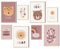 MeinBaby123® Poster Kinderzimmer | 8er Set DIN A4 & DIN A5 | Wandbilder | Kinderzimmer Poster | Bilder Kinderzimmer | Zahlen ABC Poster | Babyzimmer Deko (Süße Tiere V6 - rosa)