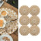 CcHhyyt Set di 6 Tovaglietta Lavabili Rotonda Bohémien Stile Tovagliette Lavabile per Cucina impermeabile Resistenti al Calore Boho Mandala Decorativa Tovaglietta per Pranzo Matrimonio Casa (D)