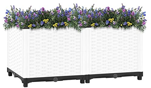 Tidyard Fioriera Rialzata,Letto Rialzato da Giardino,Fioriera da Esterno Grande,Letto da Giardino Rialzato,Fioriere da Giardino,Vaso da Esterno,Rettangolare,80x40x38 cm in Polipropilene