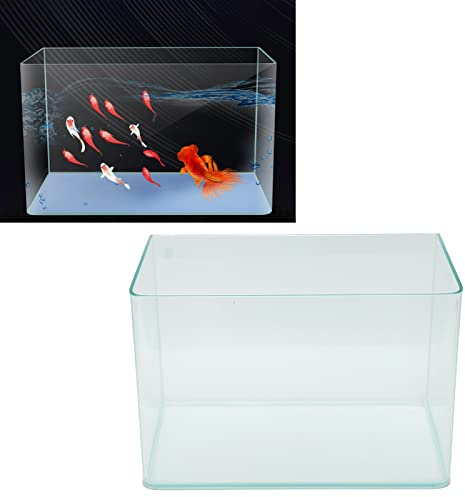 Zerodis Kunststoff-Luftaquarium-Aquarium, Hochglanzpoliertes Kleines Aquarium, Kanten, Hitzebiegende Kunststofftechnologie, Transparentes Aquarium für Zuhause, Wohnzimmer, Balkon, Desktop (M)