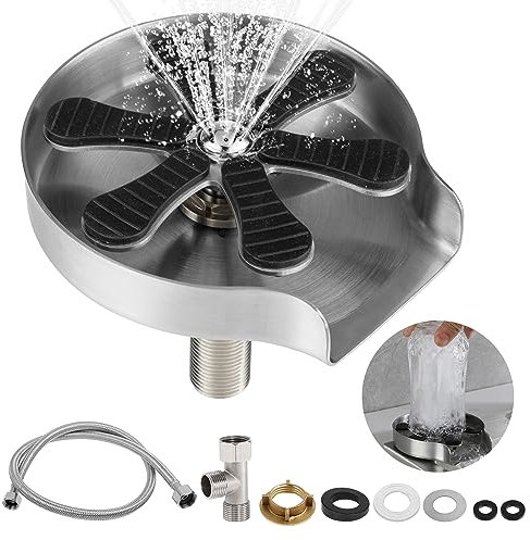 Lavavajillas de acero inoxidable, lavaplatos de cristal Dyna-Living automático, lavaplatos de cristal, lavaplatos de tazas, lavadoras de botellas, enjuagador de vidrio integrado para fregadero de