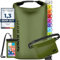 Nordlight wasserdichte Tasche 3er Set (Olivgrün) - Dry Bag 20l + wasserdichte Handyhülle + wasserdichte Hüfttasche | IPX8 Schutz | Mit Verstellbaren Gurten Für Strand, Stand Up Paddling