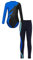 JanJean Kinder Mädchen Gymnastikanzug Langarm Turnanzug Ballettanzug mit Leggings Sport Hose Strass Tanzbody Gllitzer Turnbody Trainingsanzug W Blau 146-152