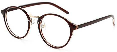 Cyxus Blaulichtfilter Brille Damen Herren Brillenfassung Rund Retro Brillen Anti Schädliches Blaulicht(8065 Braun)