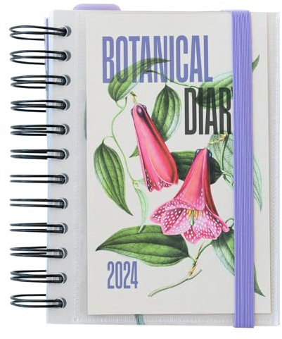 Grupo Erik Botanical Kalender 2024 Buchkalender Terminplaner 2024 Tagesansicht - Planer 2024 11,4x16 cm - Terminkalender 2024 - Jahreskalender 2024 Buch