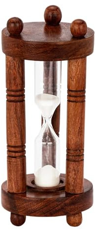 NKlaus 14981 Sablier nautique 3 colonnes en bois 3 minutes 10,5 x 5 cm Décoration maritime