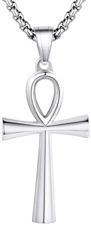 URONE Ankh Halskette für Männer Sterling Silber Ägyptische Ankh Anhänger Halskette Ankh Schmuck Geschenke