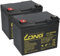 Ersatzakku für Shoprider Trios 36 2X 12V (24V) 36Ah Zyklenfest AGM