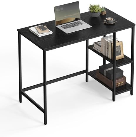 VASAGLE Tisch, Computertisch, Bürotisch, 100 x 50 x 76 cm, moderner Stil, für Arbeitszimmer, Schlafzimmer, Wohnzimmer, ebenholzschwarz LWD046B04