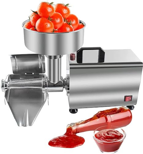 Qiang Passapomodoro Elettrico,Motore 450W 50Kg/H Pressa per Macinare Alimenti Macchina per Passare Marmellata per Salsa di Pomodoro,Salsa di Fragole,Marmellata di Mirtilli,110V