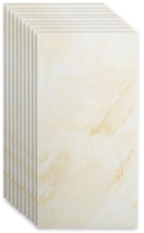 Piastrelle adesive da parete finte, confezione da 10 pezzi, resistenti all'olio, impermeabili, decorative, per bagno, piastrelle da parete in PVC per cucina (#3, 30 x 60 cm)